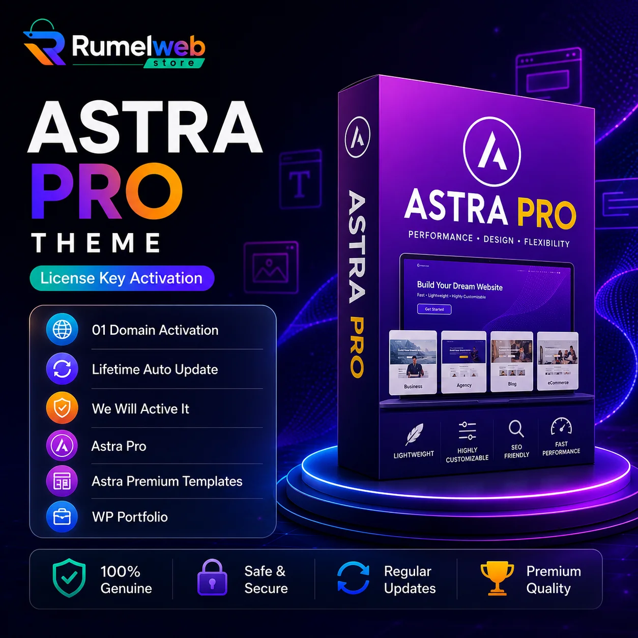 Astra Pro Theme License Key Activation for WordPress with Original License and Lifetime Auto Updates